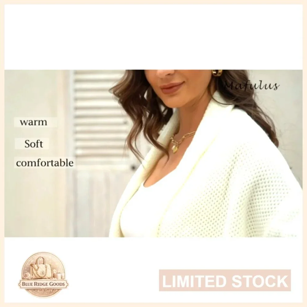Oversized Chunky Knit Cardigan Sweater Batwing Sleeve Open Front Coat
